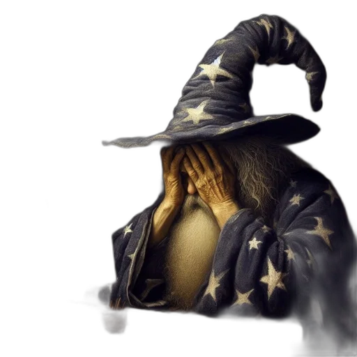 hat, mask, jacket, staff transparent PNG cut-out