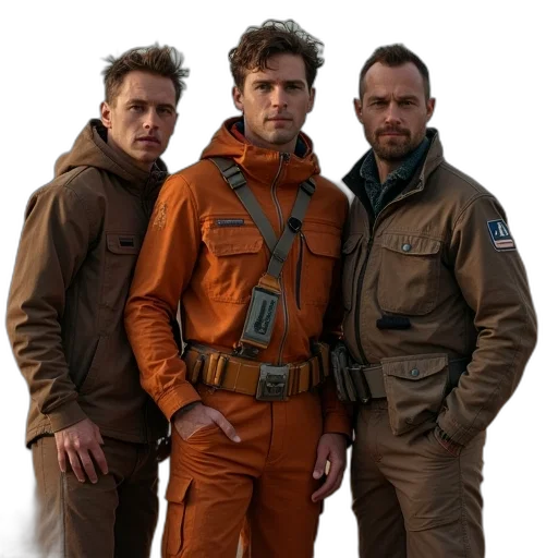 jacket, staff, concept art, outer space transparent PNG cut-out