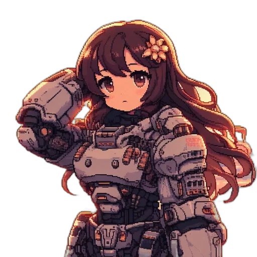 robot, weapon, staff, jacket transparent PNG cut-out