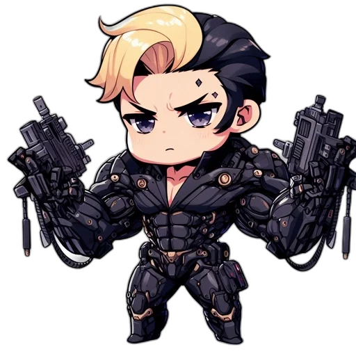 weapon, pixel art, cyberpunk, cartoon transparent PNG cut-out