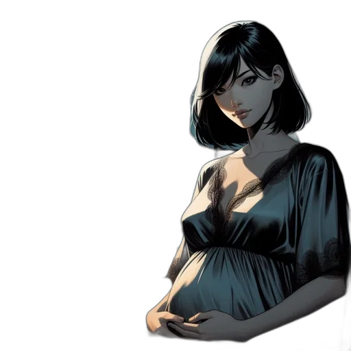 dress, face, comic book art, concept art transparent PNG cut-out