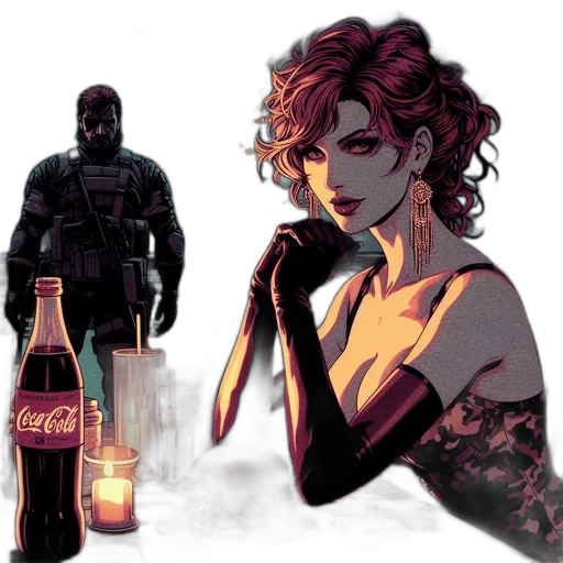 bottle, comic book art, concept art, cyberpunk transparent PNG cut-out