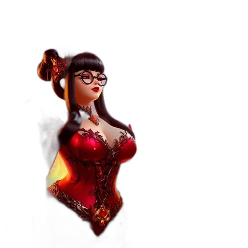 dress, staff, weapon, 3d render transparent PNG cut-out