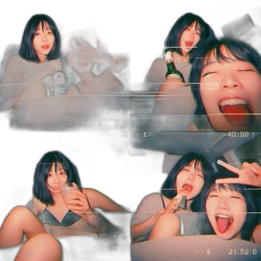 creature, face, vaporwave, anime transparent PNG cut-out