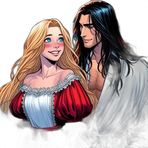 comic book art, fantasy art, concept art, watercolor transparent PNG cut-out