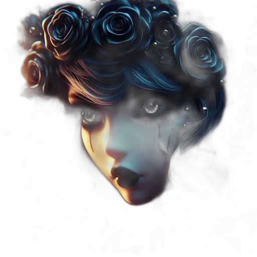 face, mask, crown, flower transparent PNG cut-out