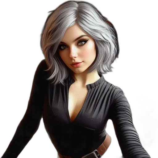 dress, jacket, hair, face transparent PNG cut-out