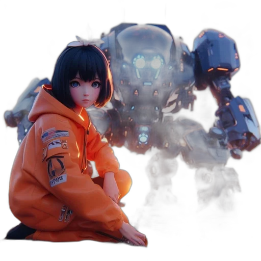 robot, jacket, creature, concept art transparent PNG cut-out