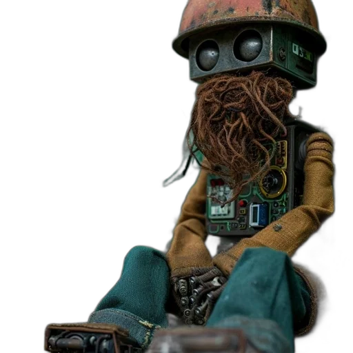robot, staff, creature, mask transparent PNG cut-out