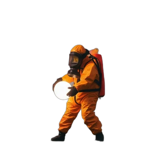 jacket, staff, mask, creature transparent PNG cut-out
