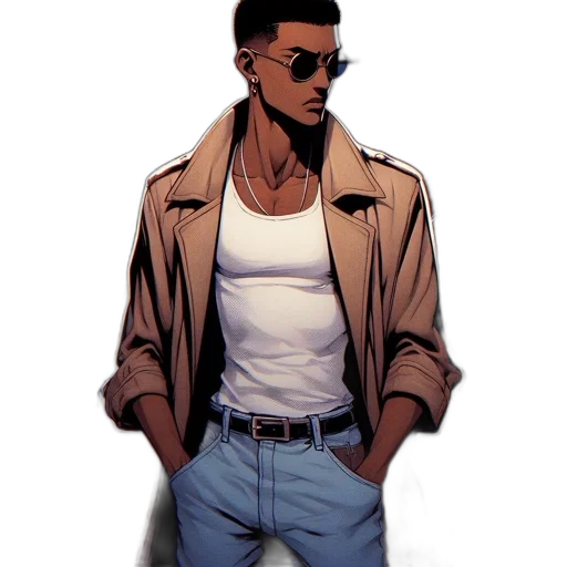 jacket, comic book art, concept art, cyberpunk transparent PNG cut-out