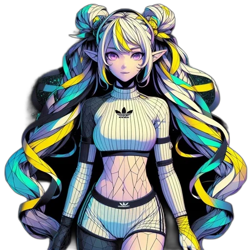 hair, staff, dress, pixel art transparent PNG cut-out