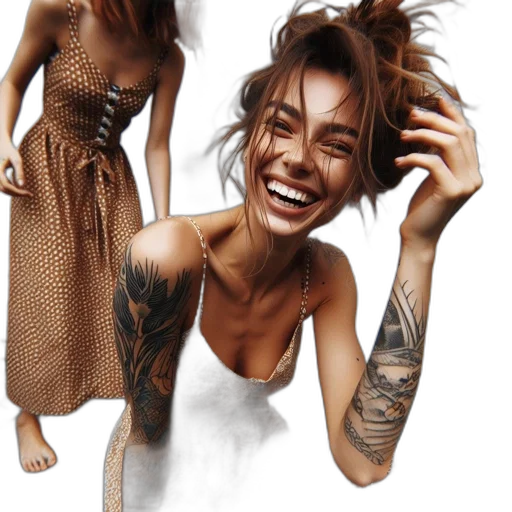 dress, hair, jewelry, creature transparent PNG cut-out