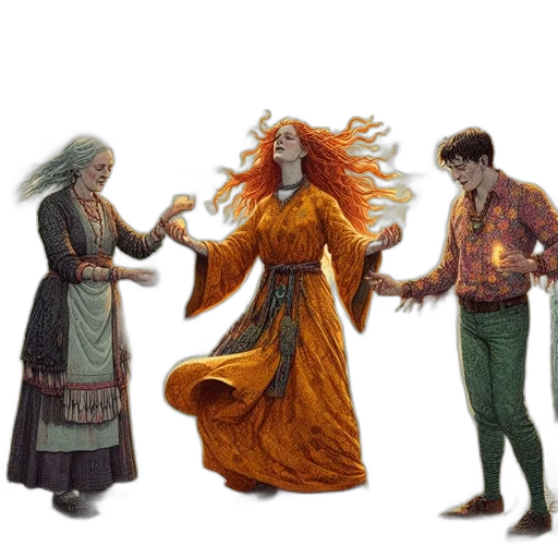 concept art, fantasy art, fire, forest transparent PNG cut-out