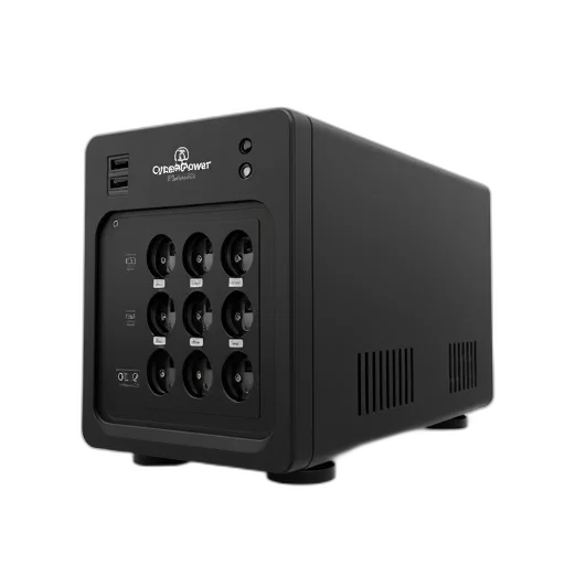 3d render, black, cyberpower, cp1500avr transparent PNG cut-out