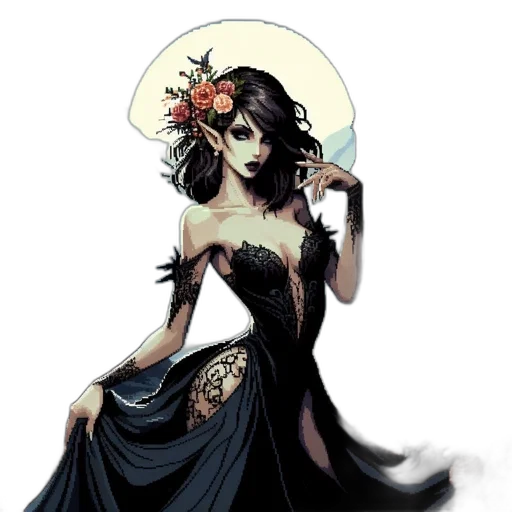 dress, crown, flower, jewelry transparent PNG cut-out