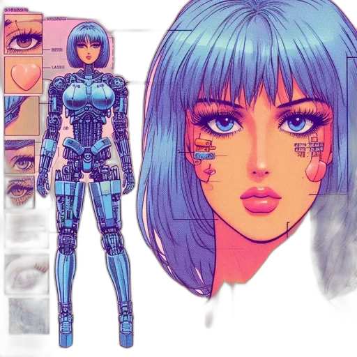 concept art, comic book art, cyberpunk, anime transparent PNG cut-out