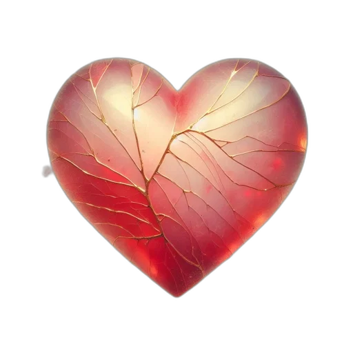 jewelry, 3d render, red, cracked transparent PNG cut-out