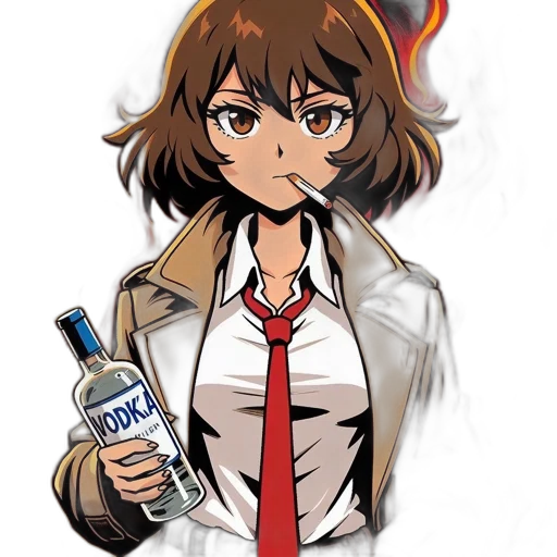 jacket, bottle, weapon, staff transparent PNG cut-out