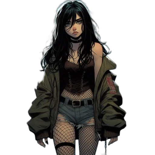 jacket, comic book art, concept art, cyberpunk transparent PNG cut-out