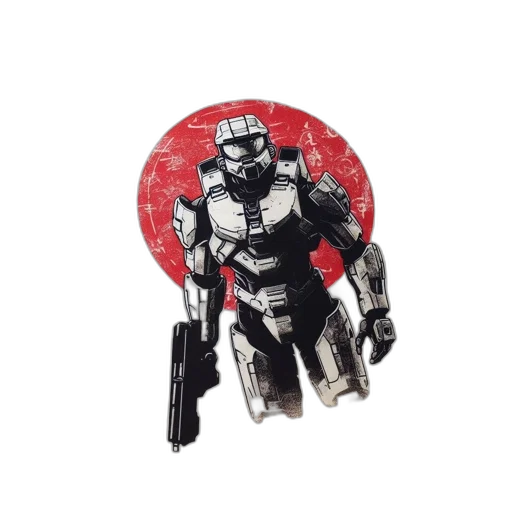 robot, weapon, concept art, 3d render transparent PNG cut-out