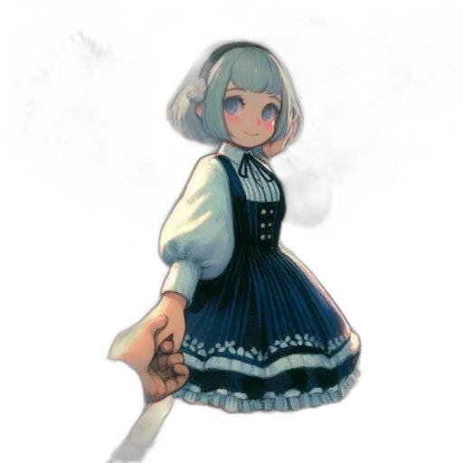 dress, staff, flower, robot transparent PNG cut-out