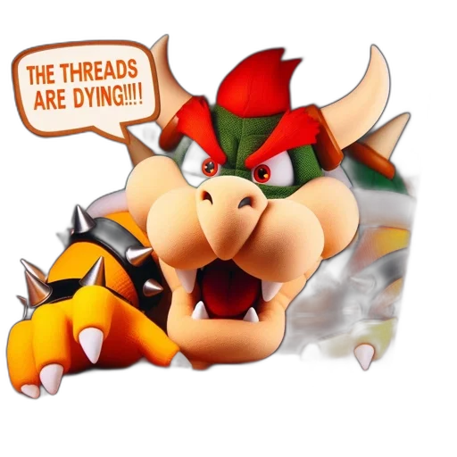 concept art, pixel art, 3d render, bowser transparent PNG cut-out