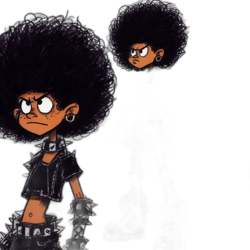hair, concept art, cartoon, comic book art transparent PNG cut-out
