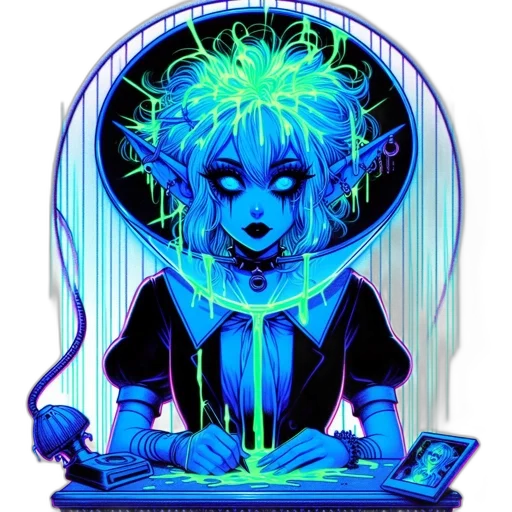 staff, creature, crown, cyberpunk transparent PNG cut-out
