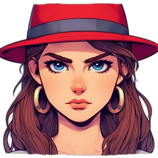hat, face, jewelry, cartoon transparent PNG cut-out
