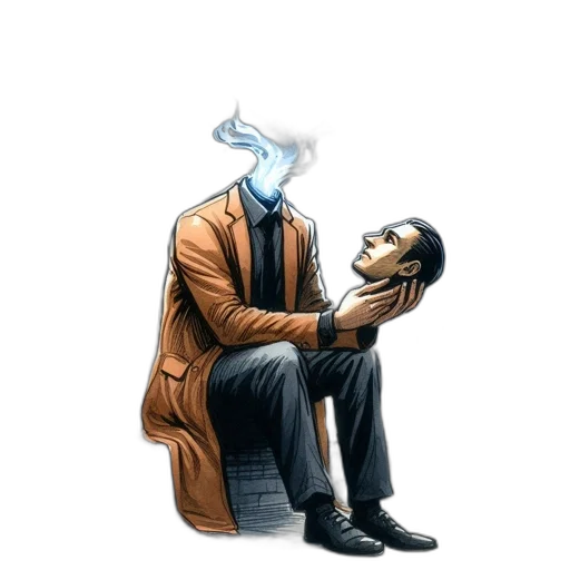jacket, mask, staff, face transparent PNG cut-out