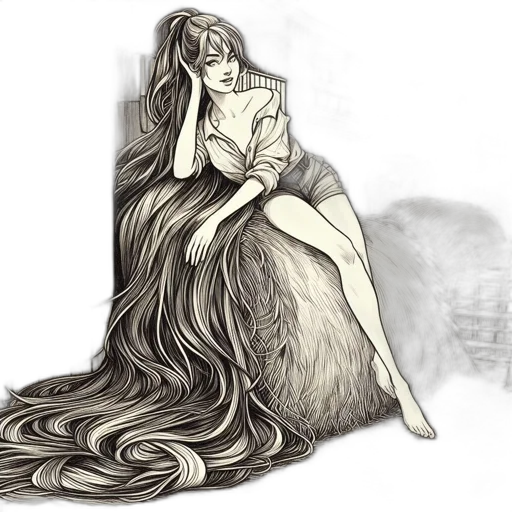 dress, hair, fantasy art, concept art transparent PNG cut-out