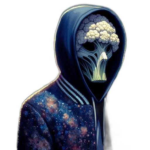 mask, jacket, face, creature transparent PNG cut-out