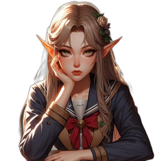 staff, face, crown, flower transparent PNG cut-out