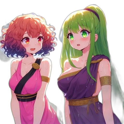 dress, staff, anime, concept art transparent PNG cut-out