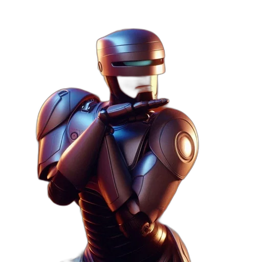 robot, staff, 3d render, concept art transparent PNG cut-out