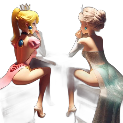 dress, crown, concept art, 3d render transparent PNG cut-out