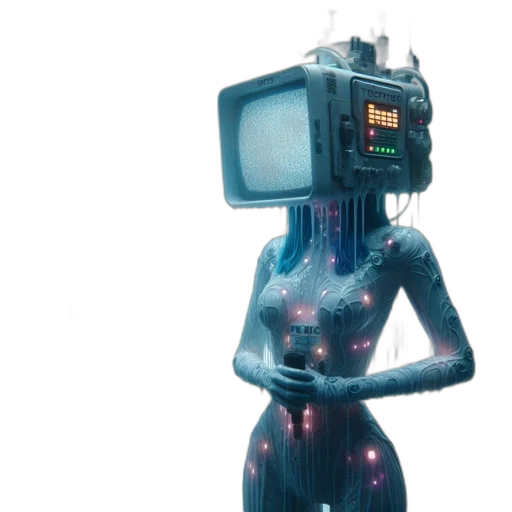 robot, dress, mask, staff transparent PNG cut-out