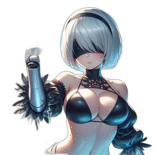 robot, staff, dress, weapon transparent PNG cut-out