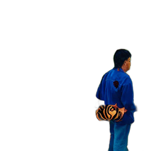 jacket, staff, umbrella, robot transparent PNG cut-out