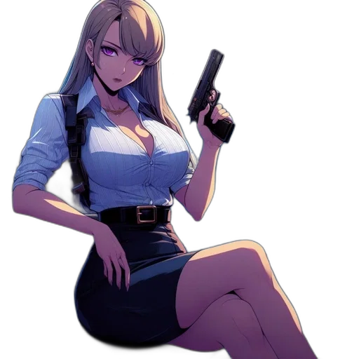 weapon, staff, dress, anime transparent PNG cut-out