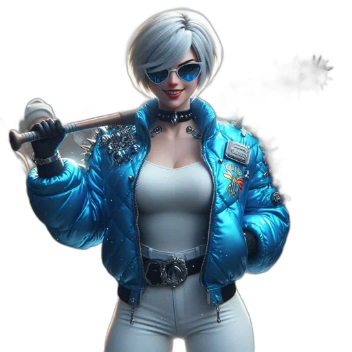 jacket, weapon, staff, robot transparent PNG cut-out