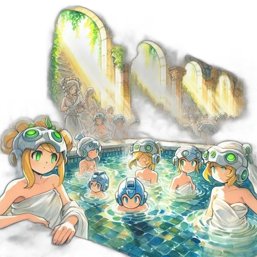 concept art, pixel art, vaporwave, anime transparent PNG cut-out