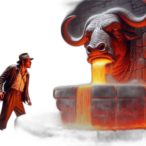concept art, fantasy art, fire, explorer transparent PNG cut-out