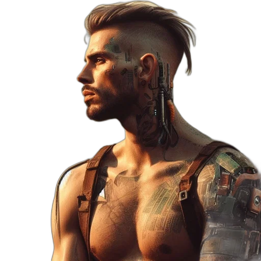 cyberpunk, concept art, photorealistic, fantasy art transparent PNG cut-out