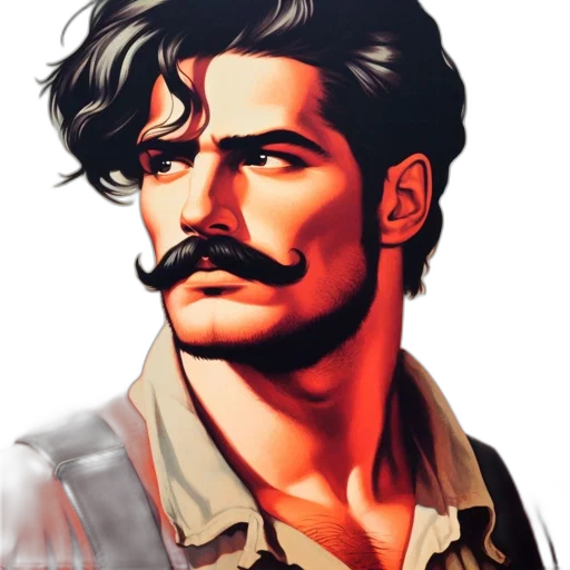 face, comic book art, photorealistic, pixel art transparent PNG cut-out