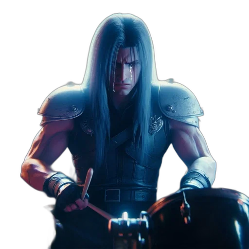 sword, weapon, face, jacket transparent PNG cut-out