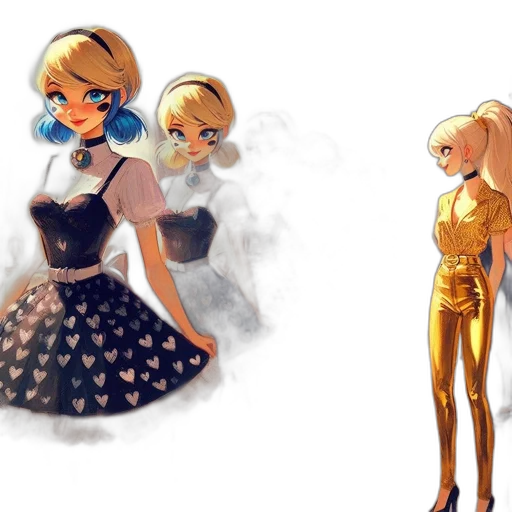 dress, concept art, cartoon, 3d render transparent PNG cut-out