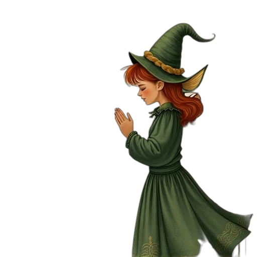 staff, dress, hat, fantasy art transparent PNG cut-out