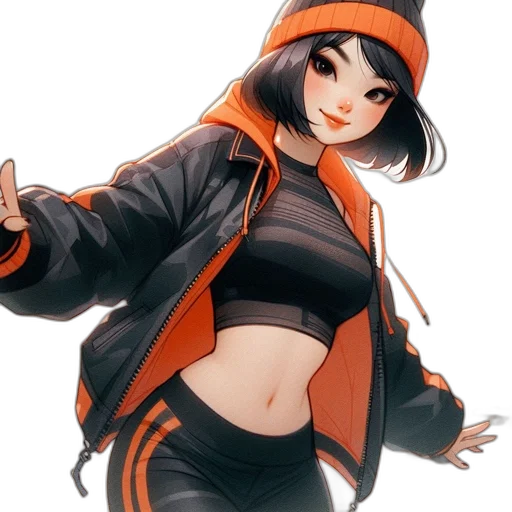 jacket, hat, staff, weapon transparent PNG cut-out